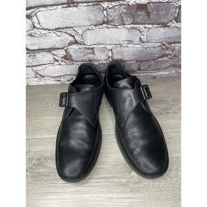 Fitflop Hagen Monk Strap Black Leather Casual Oxfords Shoes Men Sz 12M US/45EU